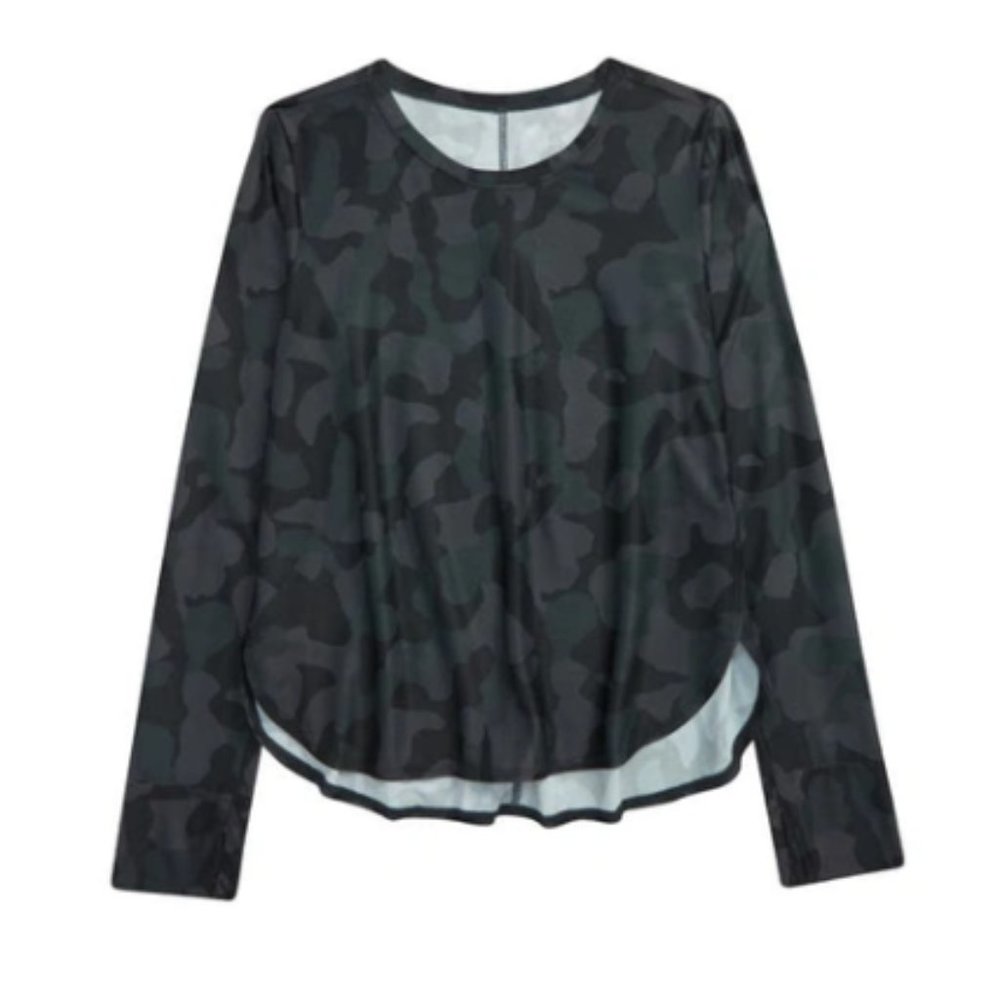 Zella Girl Zella Kids' Print Curved Hem T-Shirt Black Camo Size XS 5/6 NWT